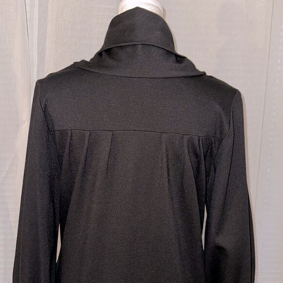 britt ryan 4 Luxury Black Knit Cowl Neck Long Sleeve Dress with Pockets - Picture 4 of 15